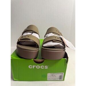 057 Crocs Brooklyn Buckle Low Wedge-US 8 Womens